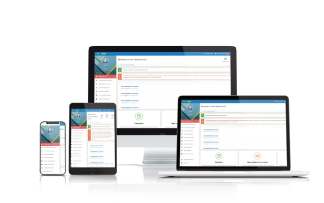 Plateforme e-learning ENCG sur ordinateur, tablette et mobile
